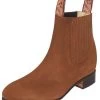 Botines Charros Clasicos De Piel Nobuck Para Hombre 'El Canelo' - ID: 231