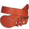 Cinto Vaquero Exotico De Avestruz Original Para Hombre Con Hebilla Ovalada, 1 1/2" Ancho 'Centenario' - ID: 622
