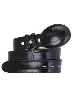 Cinto Vaquero Exotico De Anguila Original Para Hombre Con Hebilla Ovalada, 1 1/2" Ancho 'El General' - ID: 639