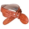 Cinto Vaquero Imitacion De Caiman Cola Grabado En Piel Vacuno Para Hombre Con Hebilla Ovalada, 1 1/2" Ancho 'El Señor De Los Cielos' - ID: 685