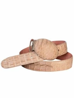 Cinto Vaquero Exotico De Caiman Cola Original Para Hombre Con Hebilla Ovalada, 1 1/2" Ancho 'El General' - ID: 2625