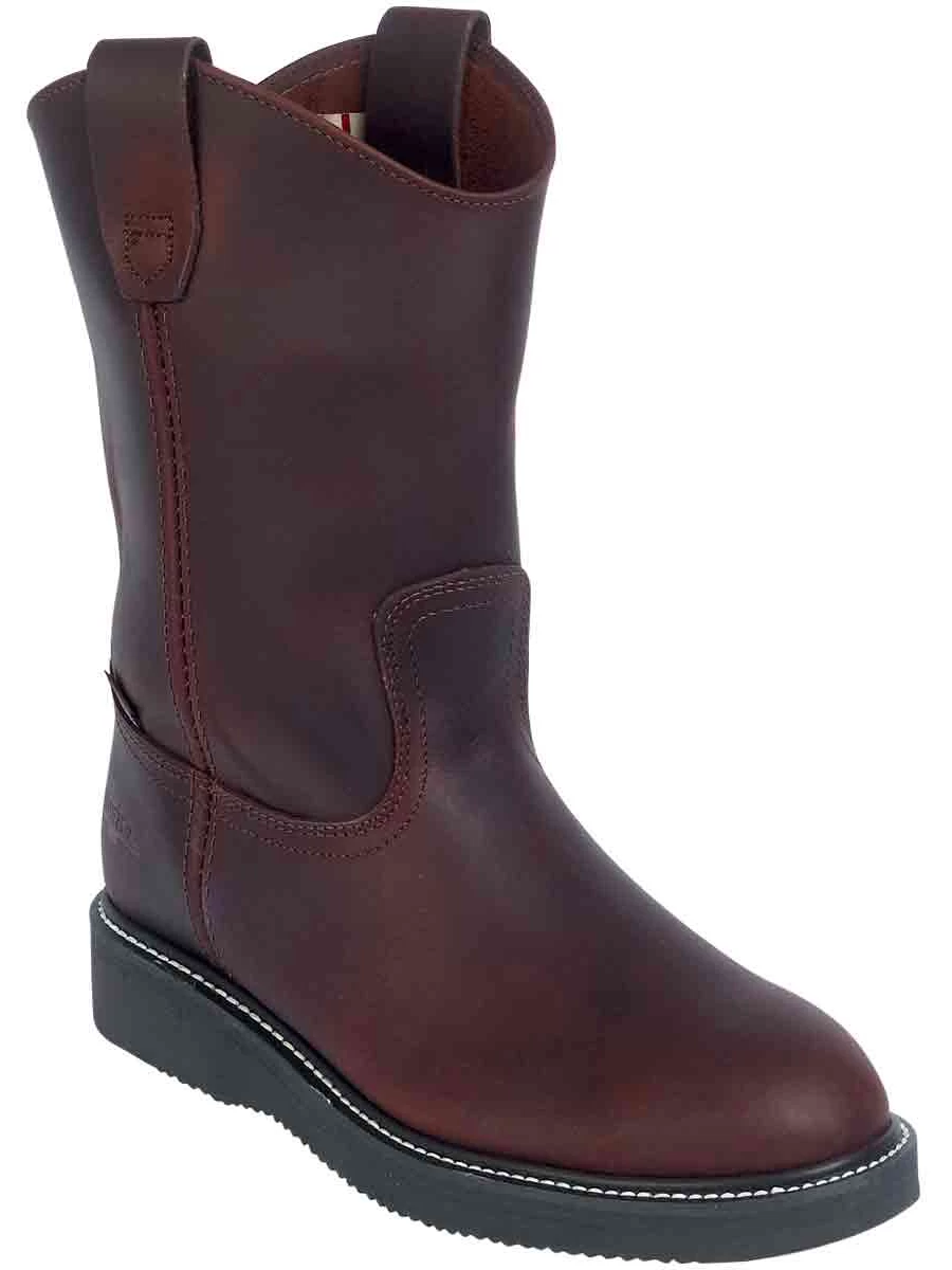 Botas De Trabajo De Tubo Pull-On Con Punta Suave De Piel Genuina Para Hombre 'Establo' - ID: 24962 - Imagen 2