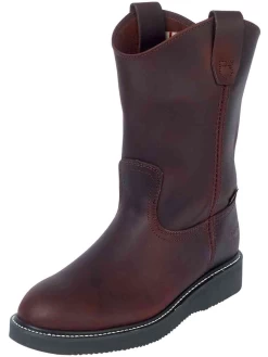 Botas De Trabajo De Tubo Pull-On Con Punta Suave De Piel Genuina Para Hombre 'Establo' - ID: 24962