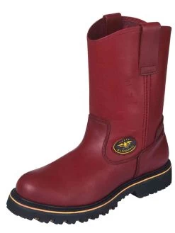 Botas De Trabajo De Tubo Pull-On Con Punta De Acero De Piel Genuina Para Hombre 'El General' - ID: 31328