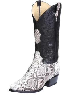 Botas Vaqueras Exoticas De Python Original Para Hombre 'El General' - ID: 32991