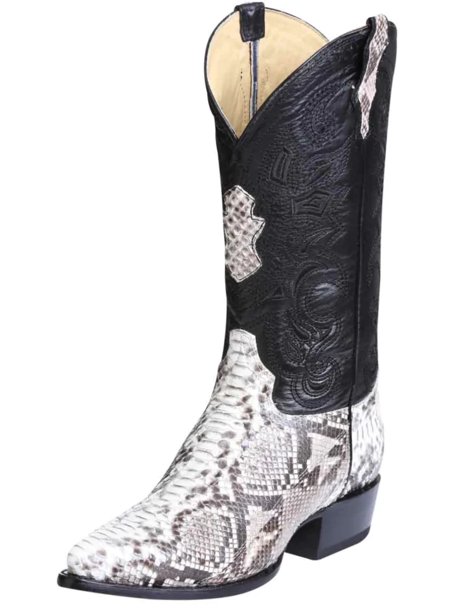 Botas Vaqueras Exoticas De Python Original Para Hombre 'El General' - ID: 32991