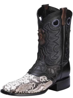 Botas Vaqueras Rodeo Exoticas De Python Original Para Hombre 'El General' - ID: 33292
