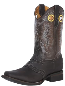 Botas Vaqueras Rodeo Con Antifaz De Piel Genuina Para Hombre 'El General' - ID: 33311