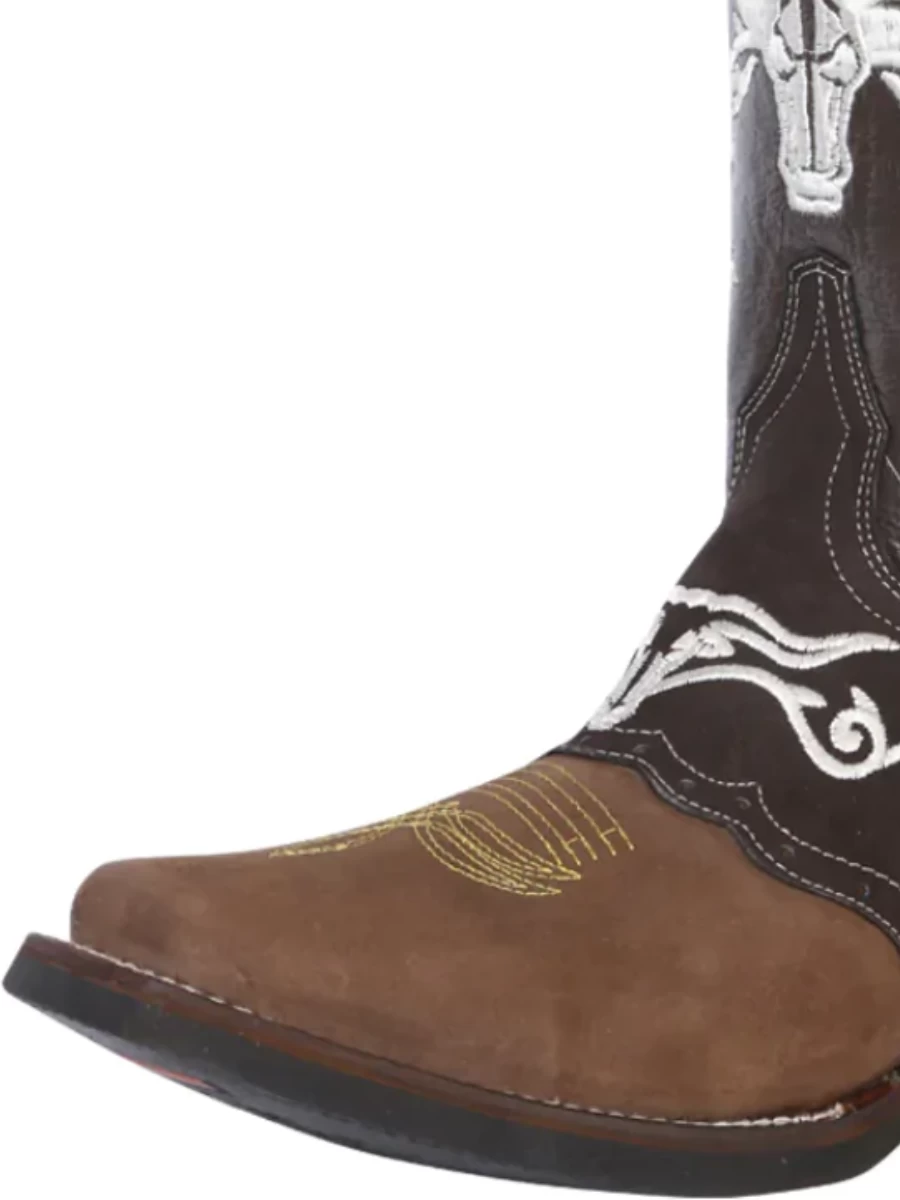 Botas Vaqueras Rodeo Con Antifaz Bordado De Piel Genuina Para Hombre 'El General' - ID: 34311 - Imagen 2