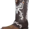 Botas Vaqueras Rodeo Con Antifaz Bordado De Piel Genuina Para Hombre 'El General' - ID: 34311