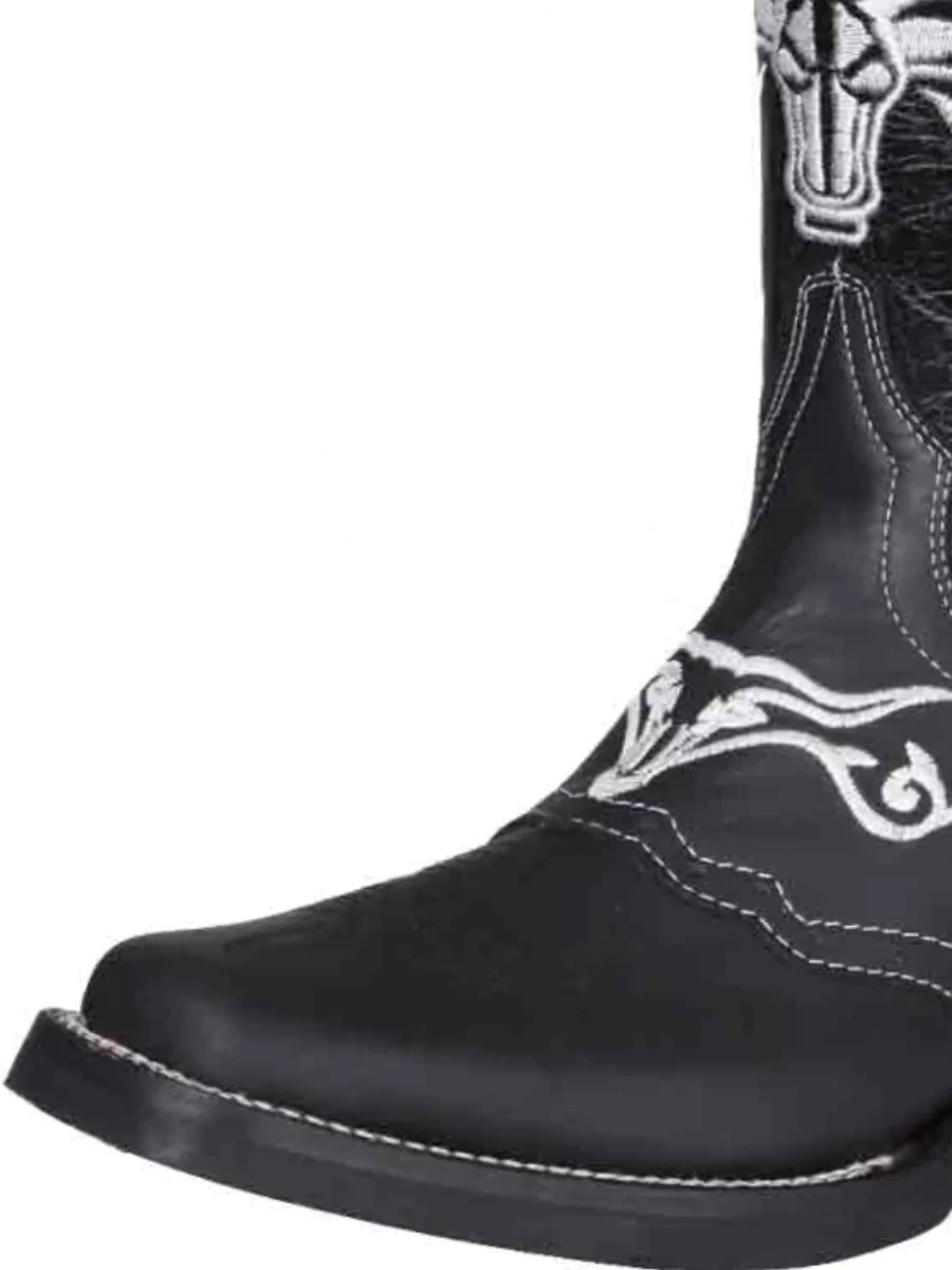 Botas Vaqueras Rodeo Con Antifaz Bordado De Piel Genuina Para Hombre 'El General' - ID: 34313 - Imagen 2