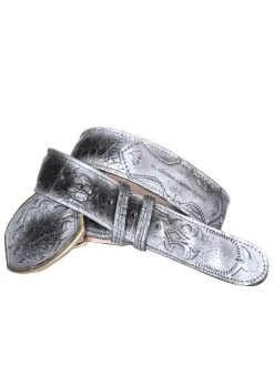 Cinto Vaquero Exotico De Caiman Original Para Hombre Con Hebilla Ovalada, 1 1/2" Ancho 'El General' - ID: 34608