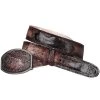 Cinto Vaquero Exotico De Python Original Para Hombre Con Hebilla Ovalada, 1 1/2" Ancho 'El General' - ID: 34620