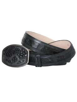 Cinto Vaquero Exotico De Caiman Cola Original/Piel Genuina Para Hombre Con Hebilla Ovalada, 1 1/2" Ancho 'Centenario' - ID: 40695