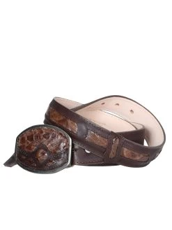 Cinto Vaquero Exotico De Monster Fish Original Para Hombre Con Hebilla Ovalada, 1 1/2" Ancho 'Centenario' - ID: 40699