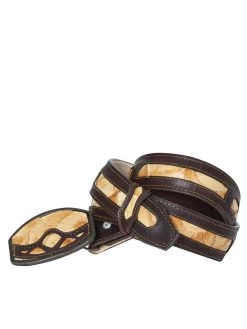 Cinto Vaquero Exotico De Monster Fish Original Para Hombre Con Hebilla Ovalada, 1 1/2" Ancho 'Centenario' - ID: 40701