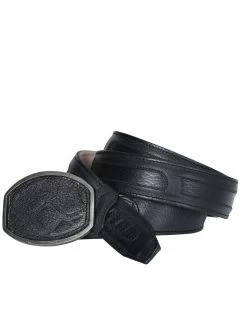 Cinto Vaquero Exotico De Piel Venado Para Hombre Con Hebilla Ovalada, 1 1/2" Ancho 'Centenario' - ID: 40705