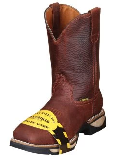 Botas De Trabajo De Tubo Pull-On Con Punta De Acero De Piel Genuina Para Hombre 'El General' - ID: 41015