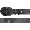Cinto Vaquero Imitacion De Pata De Avestruz Grabado En Piel Vacuno Para Hombre Con Hebilla Ovalada, 1 1/2" Ancho 'El General' - ID: 41267