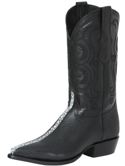 Botas Vaqueras Imitacion De Mantarraya P/C Grabado En Piel Vacuno Para Hombre 'El Señor De Los Cielos' - ID: 41528