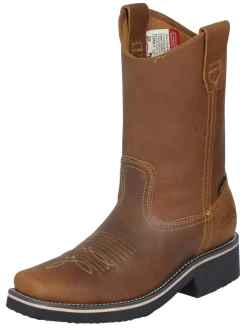 Botas De Trabajo Rodeo De Tubo Pull-On Con Punta Suave De Piel Genuina Para Hombre 'Establo' - ID: 41530