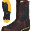 Botas De Trabajo De Tubo Pull-On Con Punta Suave De Piel Genuina Para Hombre 'Establo' - ID: 41538