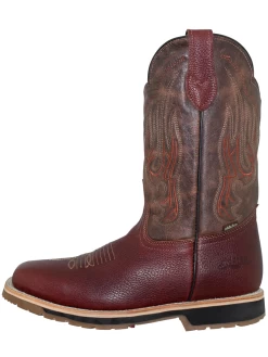 Botas De Trabajo Rodeo De Tubo Pull-On Con Punta Suave De Piel Genuina Para Hombre 'Establo' - ID: 41541