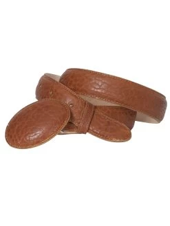 Cinto Vaquero De Piel Cuello De Toro Para Hombre Con Hebilla Ovalada, 1 1/2" Ancho 'El General' - ID: 41661