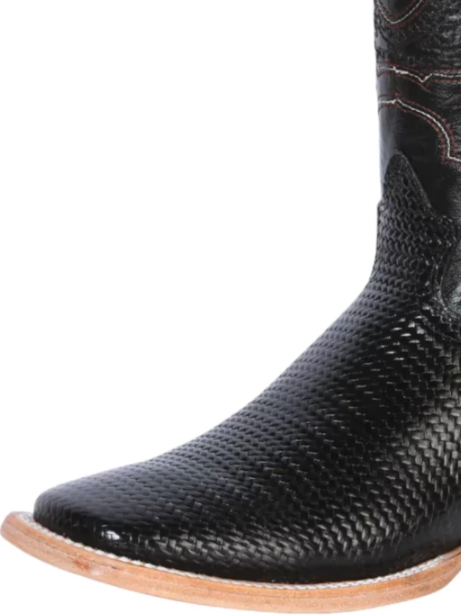 Botas Vaqueras Rodeo Clasicas De Piel Grabado Tejido Para Hombre 'El General' - ID: 41790 - Imagen 2