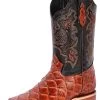 Botas Vaqueras Rodeo Imitacion De Monster Fish Grabado En Piel Vacuno Para Hombre 'El General' - ID: 41793