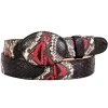 Cinto Vaquero Exotico De Python Original Para Hombre Con Hebilla Ovalada, 1 1/2" Ancho 'El General' - ID: 41891