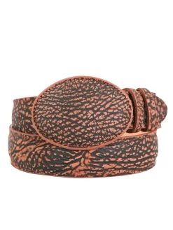 Cinto Vaquero De Piel Cuello De Toro Para Hombre Con Hebilla Ovalada, 1 1/2" Ancho 'El General' - ID: 41892