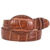 Cinto Vaquero Imitacion De Cocodrilo Grabado En Piel Vacuno Para Hombre Con Hebilla Ovalada, 1 1/2" Ancho 'El General' - ID: 41894