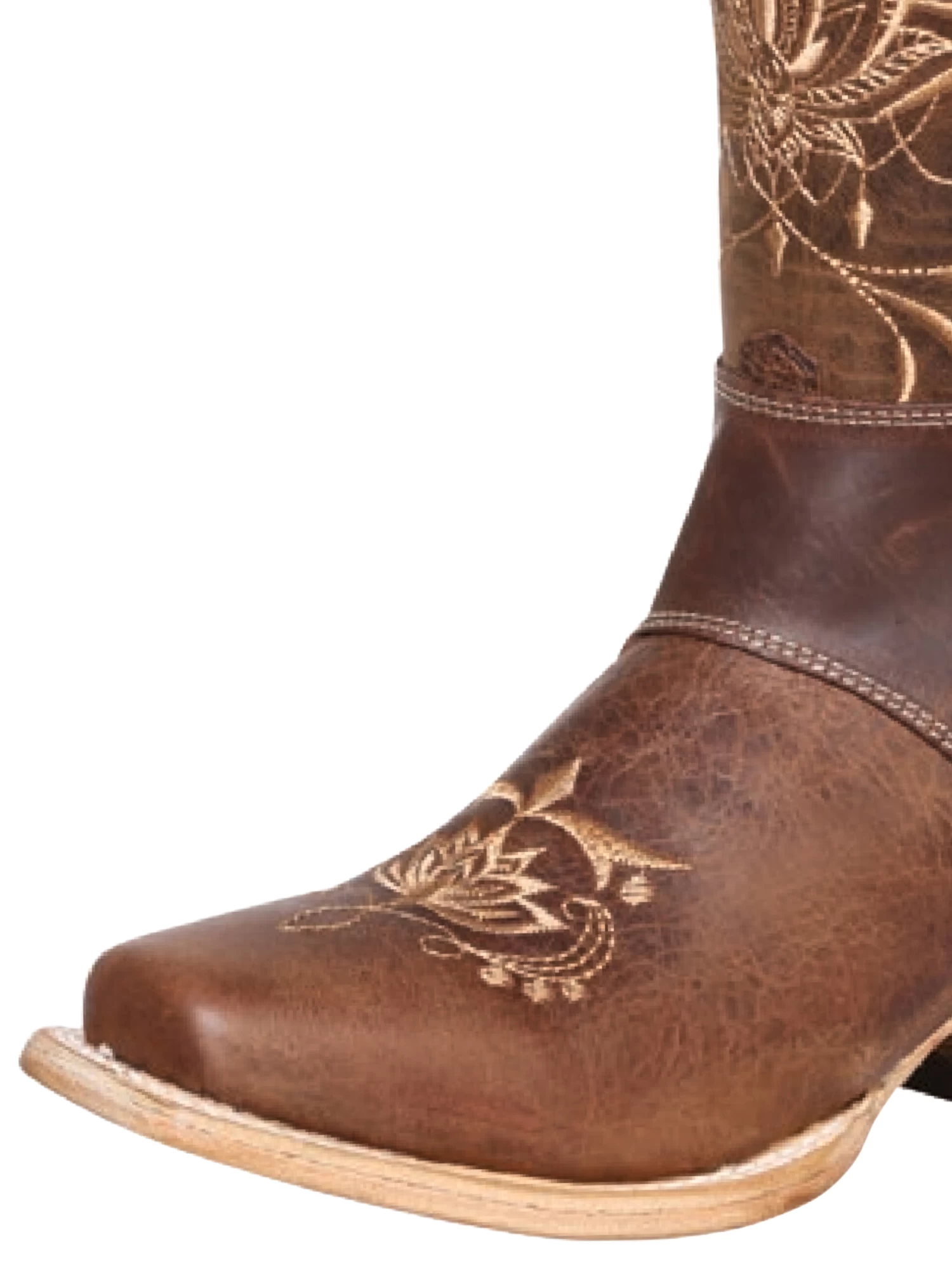 Botas Vaqueras Rodeo De Arnes Con Tubo Bordado De Piel Genuina Para Mujer 'El General' - ID: 41907 - Imagen 2
