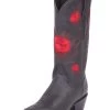Botas Vaqueras Retro Con Tubo Bordado De Flores De Piel Genuina Para Mujer 'El General' - ID: 41908