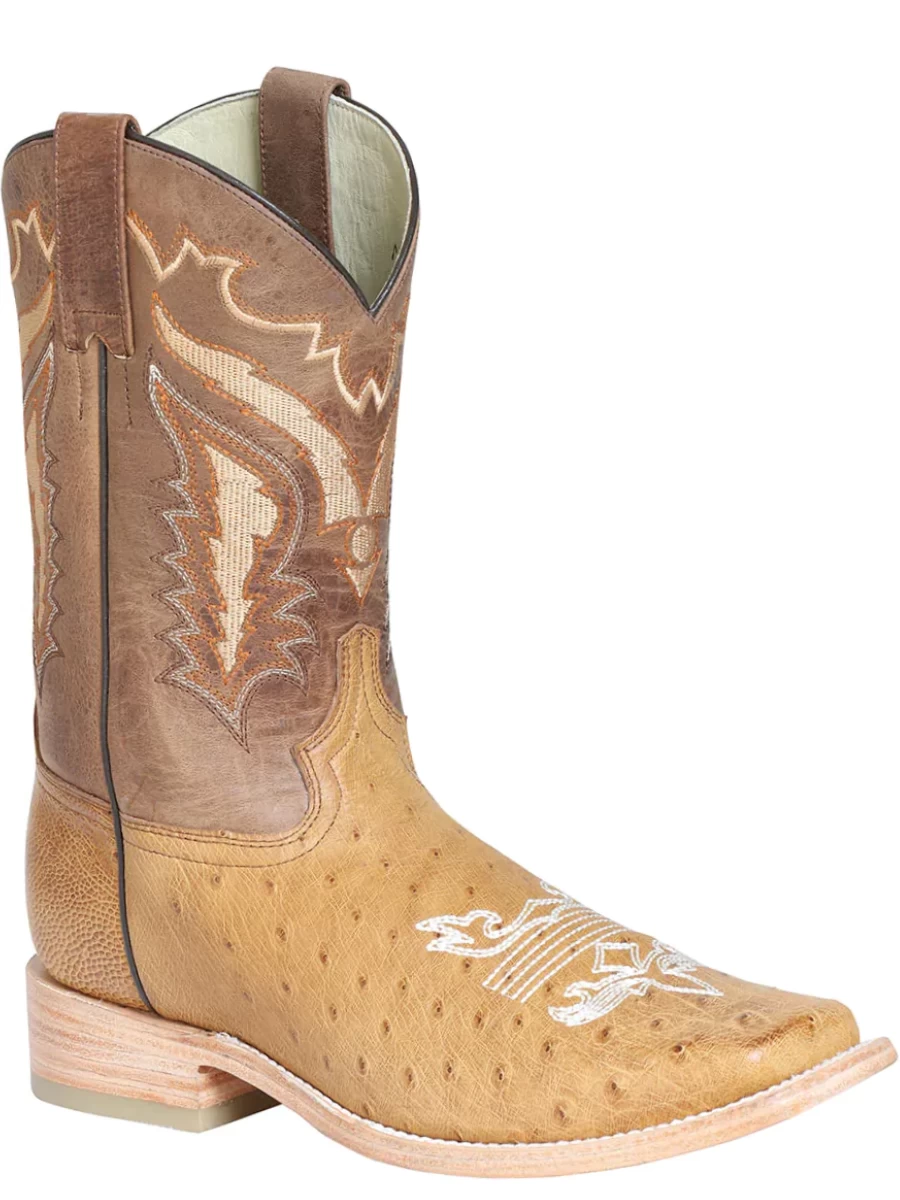 Botas Vaqueras Rodeo Exoticas De Panza De Avestruz Original Para Hombre '100 Años' - ID: 42156 - Imagen 4