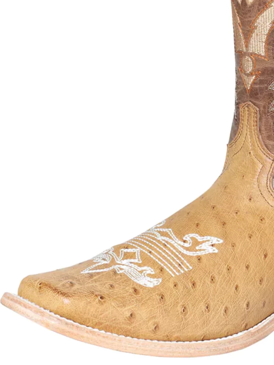 Botas Vaqueras Rodeo Exoticas De Panza De Avestruz Original Para Hombre '100 Años' - ID: 42156 - Imagen 2
