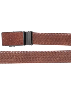 Cinto De Vestir De Piel Genuina Tejido Para Hombre 1 1/2" Ancho 'El General' - ID: 42314