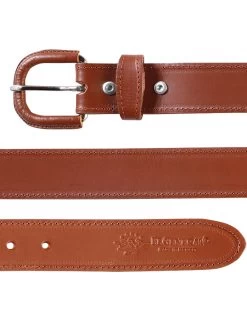 Cinto Vaquero De Vaqueta Para Hombre Con Hebilla Forrada, 1 1/2" Ancho 'El General' - ID: 42749