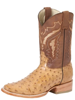 Botas Vaqueras Rodeo Exoticas De Avestruz Original Para Hombre '100 Años' - ID: 42769