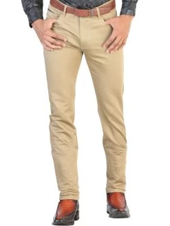 Pantalon Vaquero Liso Caqui Para Hombre 'Centenario' - ID: 42849