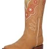 Botas Vaqueras Rodeo Con Tubo Bordado De Flores De Piel Nobuck Para Mujer 'El General' - ID: 42979