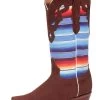 Botas Vaqueras Retro Con Tubo De Sarape Print De Piel Nobuck Para Mujer 'El General' - ID: 42986