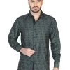 Camisa Casual Manga Larga Estampada Verde/Negro Para Hombre 'El Señor De Los Cielos' - ID: 43018