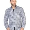 Camisa Casual Manga Larga Estampada Negro/Blanco Para Hombre 'El Señor De Los Cielos' - ID: 43045