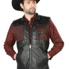 Chaleco De Piel Calidad Suprema AAA Negro/Cafe Para Hombre 'El General' - ID: 43319