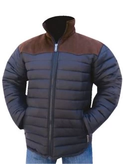 Chamarra Acolchada Ultraligera Calidad Suprema AAA Negro/Cafe Para Hombre 'El General' - ID: 43327