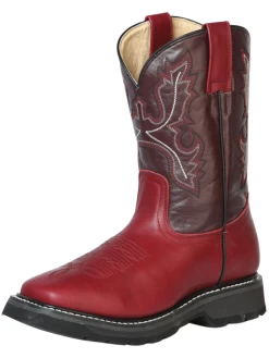 Botas De Trabajo De Tubo Pull-On Con Punta Suave De Piel Genuina Para Hombre 'El General' - ID: 43376