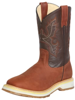 Botas De Trabajo De Tubo Pull-On Con Punta Suave De Piel Genuina Para Hombre 'El General' - ID: 43383