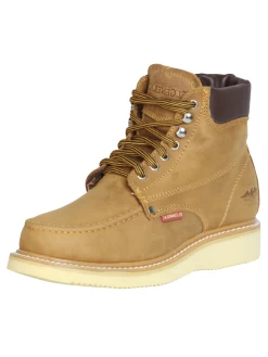 Botines De Trabajo De Agujetas Con Punta Suave De Piel Genuina Para Hombre 'El General' - ID: 43408